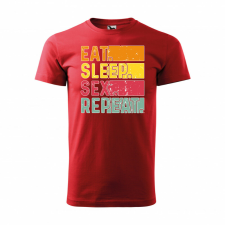  Póló Eat sleep sex repeat mintával - Piros L méretben ajándéktárgy