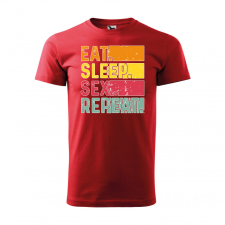 Póló Eat sleep sex repeat mintával - Piros M méretben ajándéktárgy