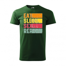 Póló Eat sleep sex repeat mintával - Zöld L méretben ajándéktárgy
