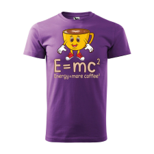 Póló Energy more coffee mintával - Lila M méretben ajándéktárgy