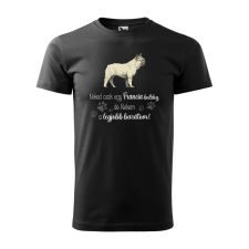  Póló Francia bulldog  mintával Fekete L egyedi ajándék