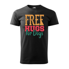  Póló Free hugs for dog mintával - Fekete M méretben ajándéktárgy