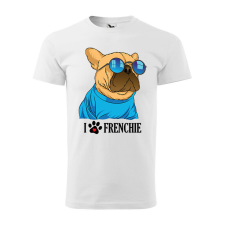Póló Frenchie mintával - Fehér XXL méretben ajándéktárgy
