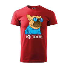  Póló Frenchie  mintával Piros M egyedi ajándék