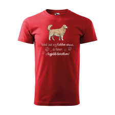 Póló Golden retriver mintával - Piros L méretben ajándéktárgy