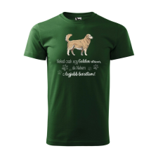 Póló Golden retriver mintával - Zöld M méretben ajándéktárgy