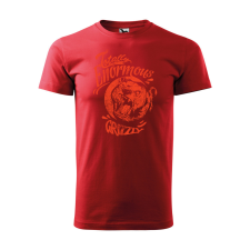  Póló Grizzly  mintával Piros 4XL egyedi ajándék