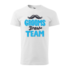Póló Grooms brew team mintával - Fehér XXXL méretben ajándéktárgy