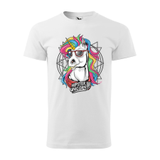  Póló Hipster unicorn  mintával Magenta 2XL egyedi ajándék