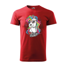 Póló Hipster unicorn mintával - Piros XXL méretben ajándéktárgy