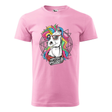  Póló Hipster unicorn mintával - Rózsaszín M méretben ajándéktárgy