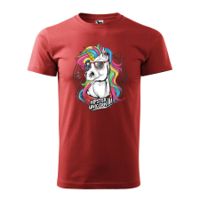 Póló Hipster unicorn mintával - Terrakotta M méretben ajándéktárgy