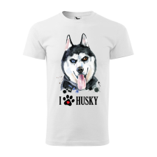  Póló Husky mintával - Fehér S méretben v2 ajándéktárgy