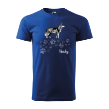  Póló Husky  mintával Kék 3XL egyedi ajándék