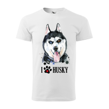  Póló Husky  mintával Magenta 4XL egyedi ajándék