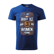 Póló I like my whisky mintával - Kék XXXL méretben ajándéktárgy