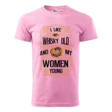 Póló I like my whisky mintával - Rózsaszín L méretben ajándéktárgy