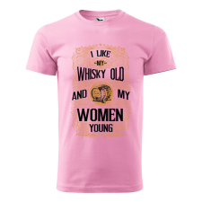 Póló I like my whisky mintával - Rózsaszín S méretben ajándéktárgy