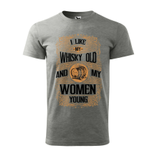 Póló I like my whisky mintával - Szürke L méretben ajándéktárgy