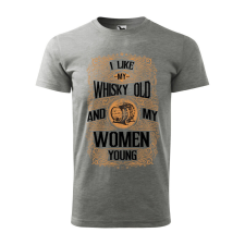 Póló I like my whisky mintával - Szürke XL méretben ajándéktárgy