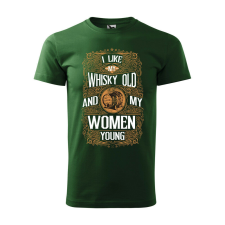 Póló I like my whisky mintával - Zöld L méretben ajándéktárgy