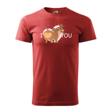 Póló I love you mintával - Terrakotta L méretben v1 ajándéktárgy