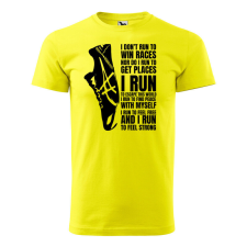  Póló I run mintával - Sárga XL méretben ajándéktárgy