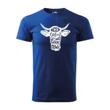 Póló Keep calm and love cows mintával - Kék XL méretben ajándéktárgy