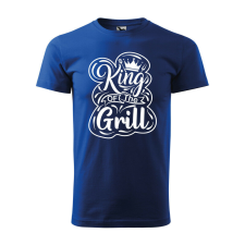 Póló King of the grill mintával - Kék S méretben ajándéktárgy