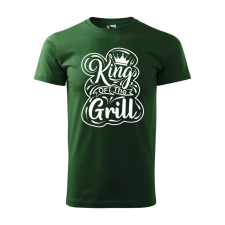  Póló King of the grill  mintával Zöld 4XL egyedi ajándék