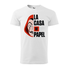  Póló La casa de papel mintával - Fehér L méretben ajándéktárgy