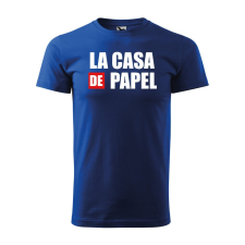Póló La casa de papel V2 mintával - Kék XL méretben ajándéktárgy