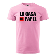 Póló La casa de papel V2 mintával - Rózsaszín M méretben ajándéktárgy