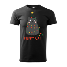  Póló Merry Cat  mintával Fekete XL egyedi ajándék