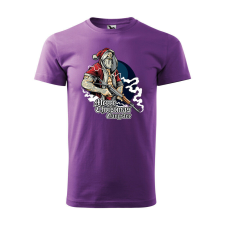 Póló Merry Christmas gangster mintával - Lila XXXL méretben ajándéktárgy