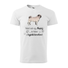 Póló Mopsz mintával - Fehér XXXL méretben v1 ajándéktárgy
