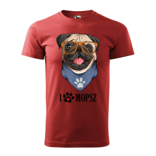 Póló Mopsz mintával - Terrakotta XXXL méretben v2 ajándéktárgy