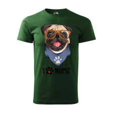 Póló Mopsz mintával - Zöld XXXL méretben v2 ajándéktárgy