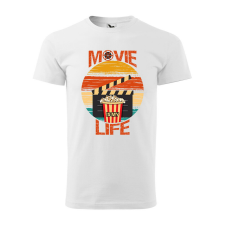  Póló Movie is my life mintával - Fehér M méretben ajándéktárgy