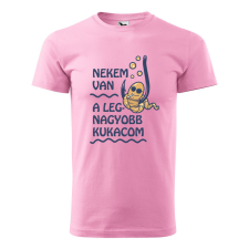 Póló Nekem van a legnagyobb kukacom mintával - Rózsaszín L méretben ajándéktárgy