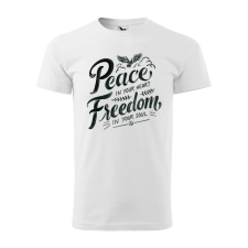 Póló Peace in your heart mintával - Fehér XL méretben ajándéktárgy