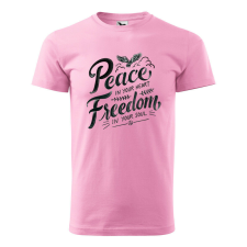 Póló Peace in your heart mintával - Rózsaszín XXL méretben ajándéktárgy