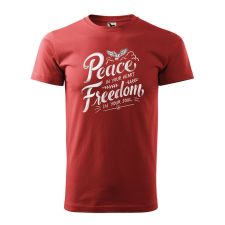  Póló Peace in your heart mintával - Terrakotta XL méretben ajándéktárgy