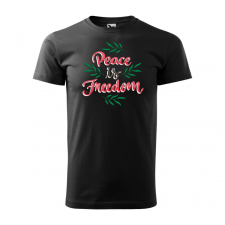 Póló Peace is freedom mintával - Fekete S méretben ajándéktárgy