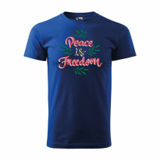 Póló Peace is freedom mintával - Kék L méretben ajándéktárgy
