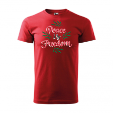 Póló Peace is freedom mintával - Piros XL méretben ajándéktárgy