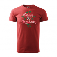 Póló Peace is freedom mintával - Terrakotta M méretben ajándéktárgy