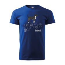  Póló Pitbull  mintával Kék 2XL egyedi ajándék