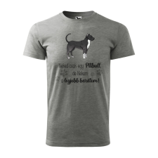 Póló Pitbull mintával - Szürke XXXL méretben ajándéktárgy
