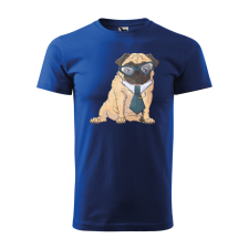  Póló Pug Dog  mintával Kék S egyedi ajándék